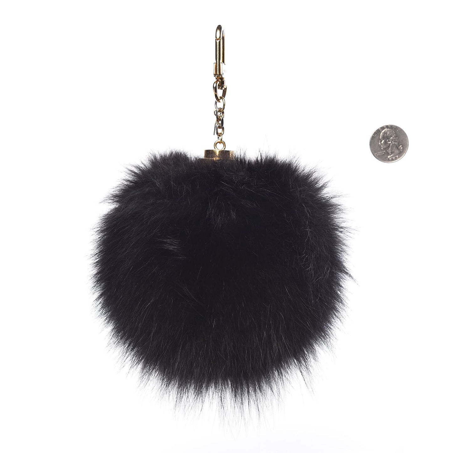 Fox Fur Fuzzy Bubble Bag Charm Black