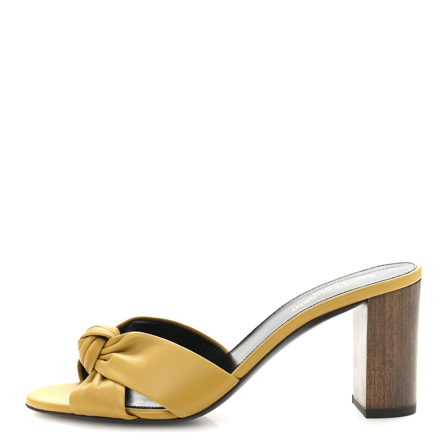 Saint Laurent Lambskin Bianca Mules 39.5 Jaune Safari 1 of 10