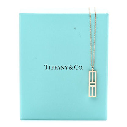 Tiffany 18K Rose Gold T Open Vertical Bar Pendant Necklace 6 of 6