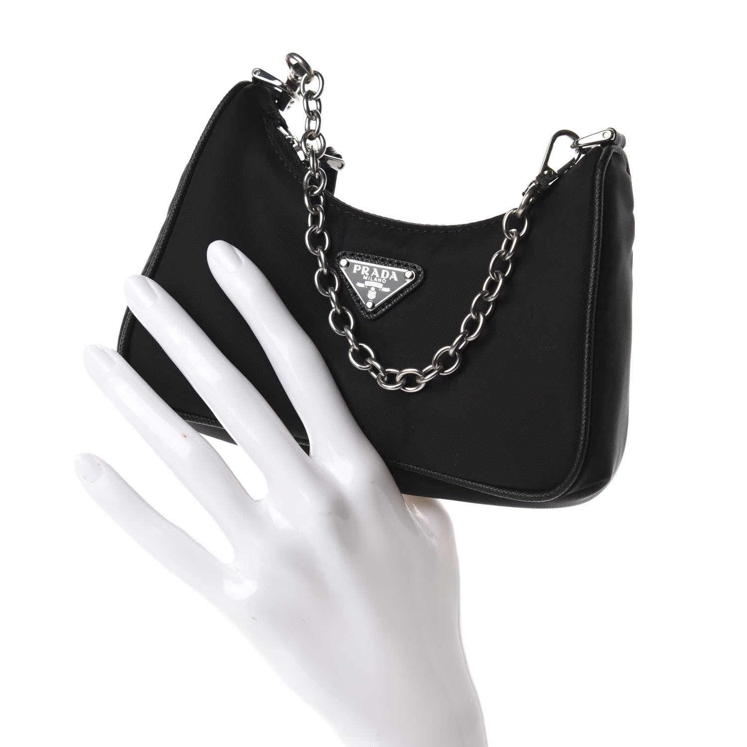 Prada Tessuto Nylon Mini Re-Edition 2000 Shoulder Bag Black 3 of 13