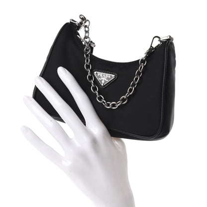 Prada Tessuto Nylon Mini Re-Edition 2000 Shoulder Bag Black 3 of 13