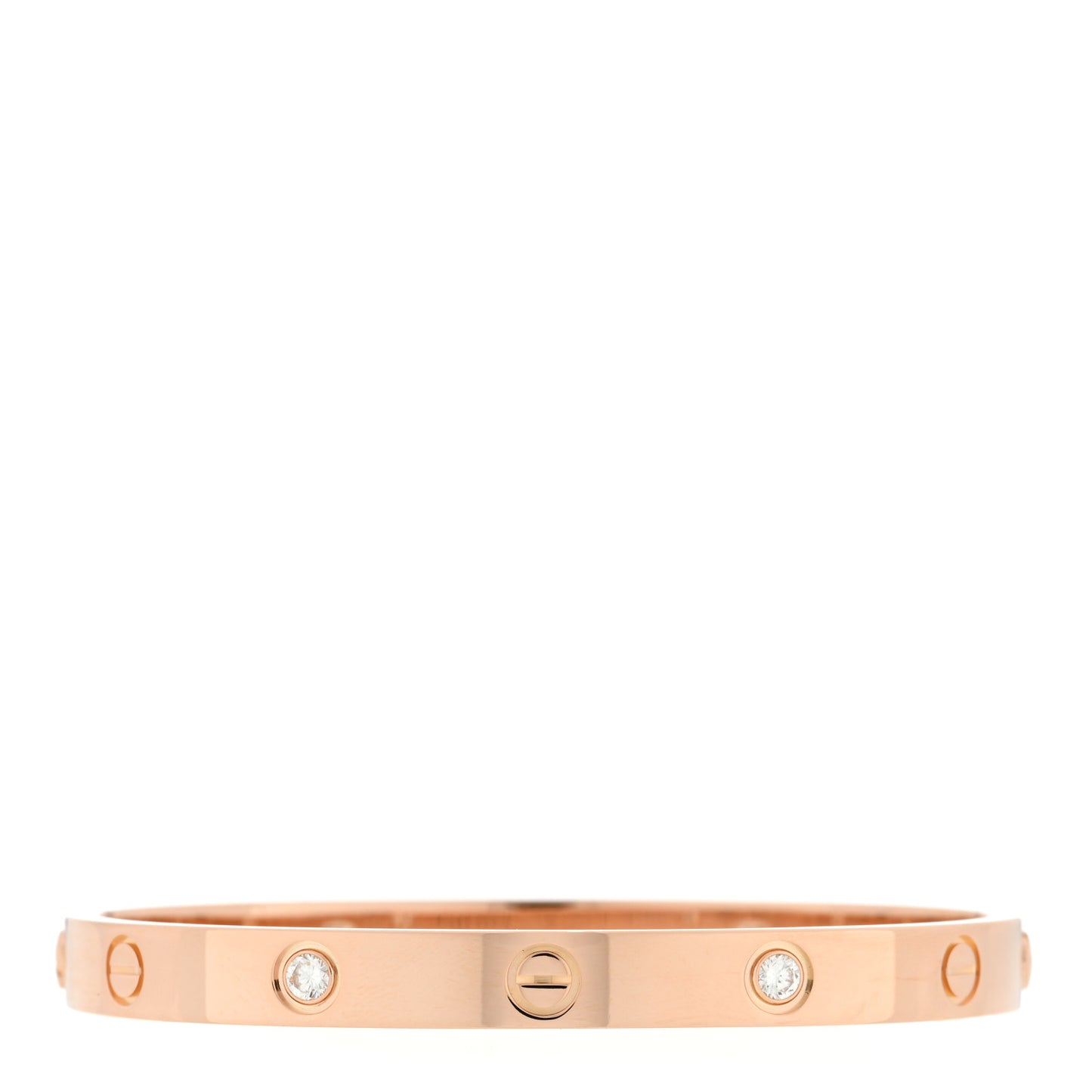 18K Pink Gold 4 Diamond LOVE Bracelet 17