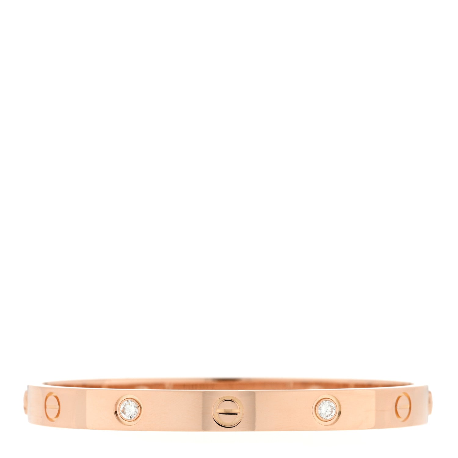 Cartier 18K Pink Gold 4 Diamond LOVE Bracelet 17 4 of 8