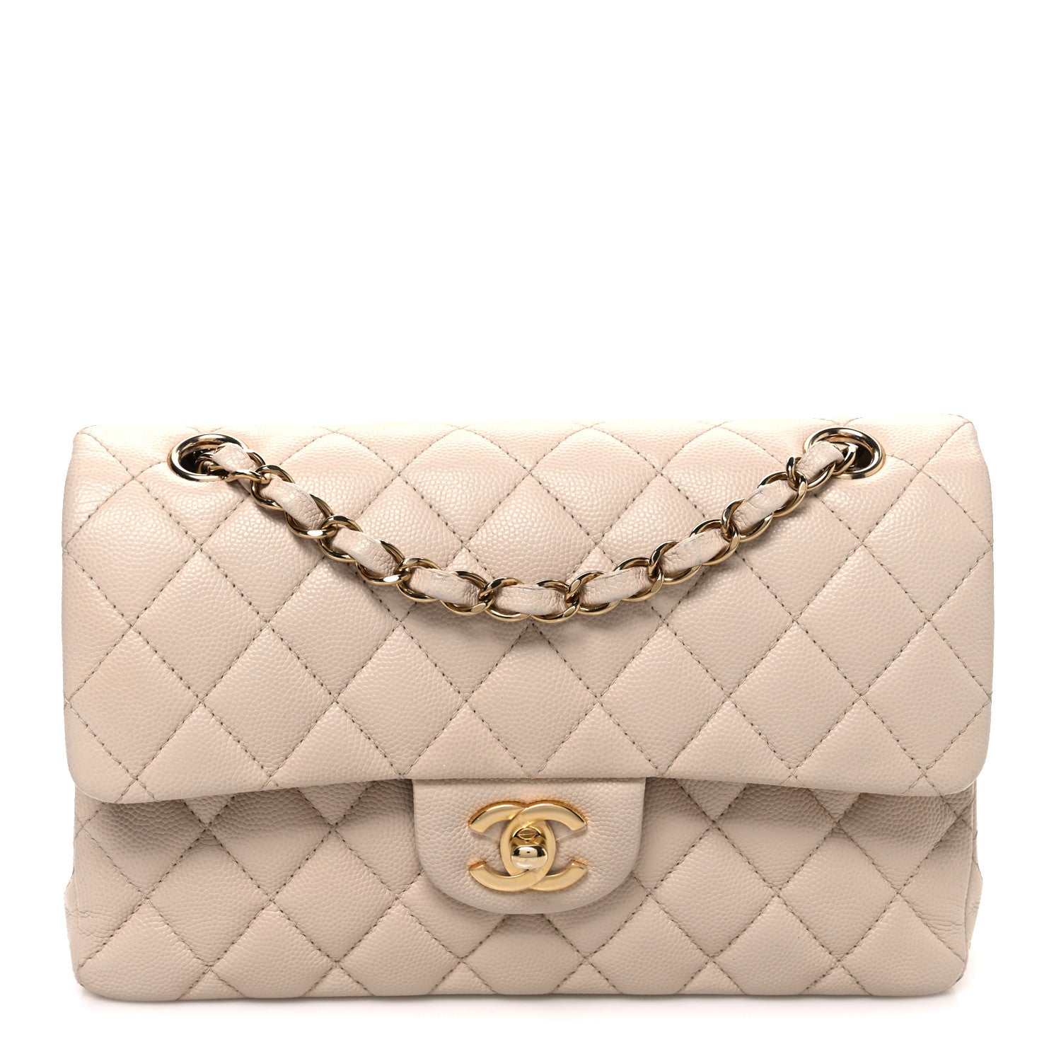 Chanel Caviar Quilted Small Double Flap Beige 1 of 10