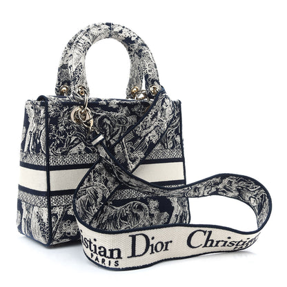 Christian Dior Toile de Jouy Embroidered Medium Lady D-Lite Blue 3 of 8