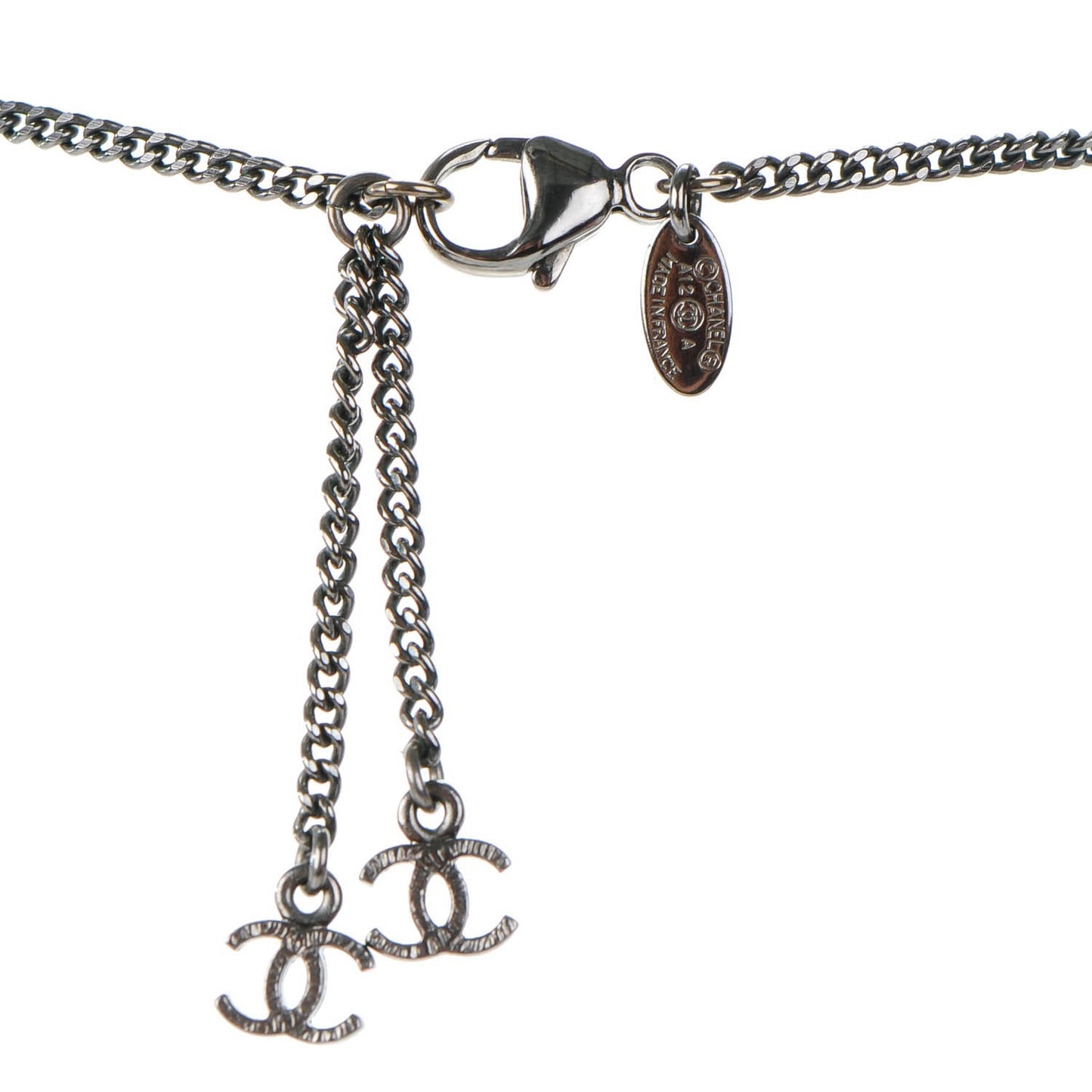 Enamel Camellia CC Necklace Black