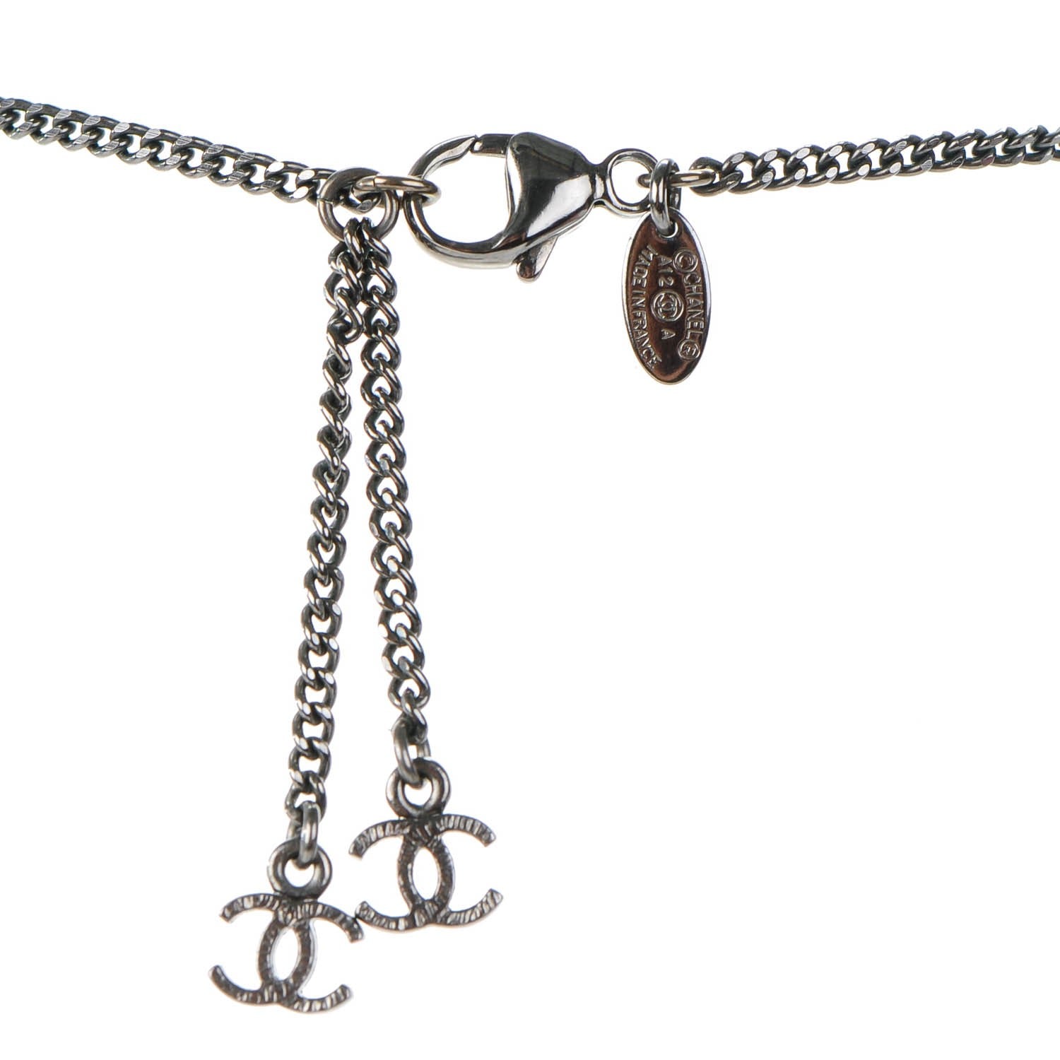 Chanel Enamel Camellia CC Necklace Black 4 of 6