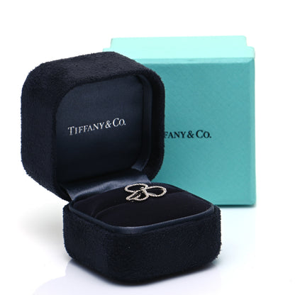 Tiffany Platinum Diamond Open Paper Flowers Ring 52 6 5 of 5
