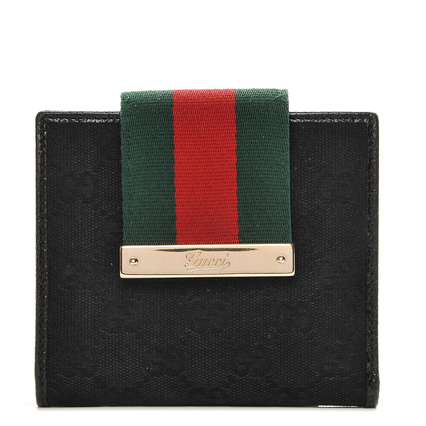 Monogram Web French Flap Wallet Black