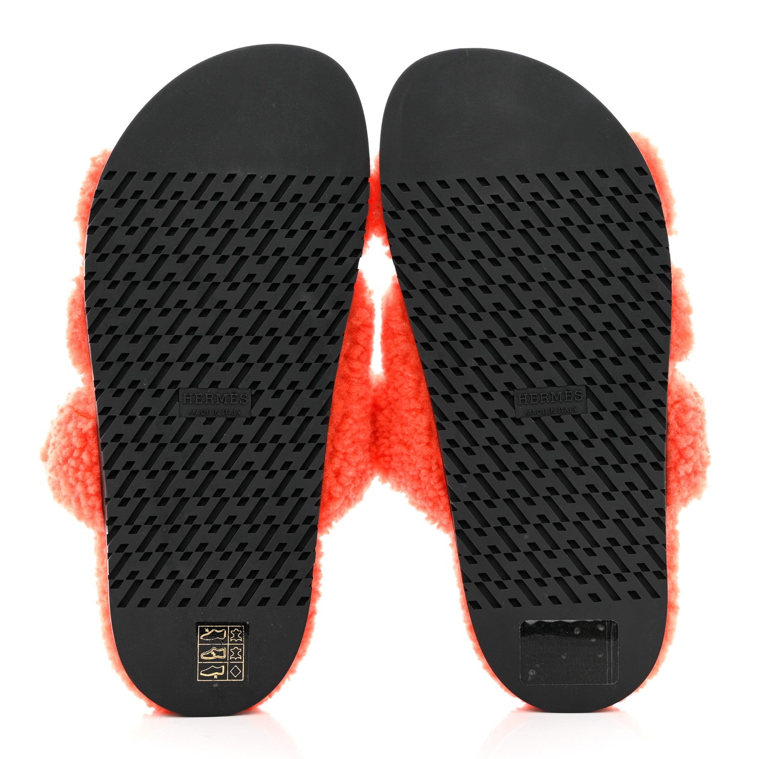 Hermes Woolskin Womens Chypre Sandals 37 Orange 5 of 10