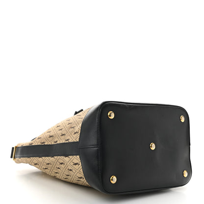 Saint Laurent Canvas All-Over Monogram Bucket Bag Black 4 of 11