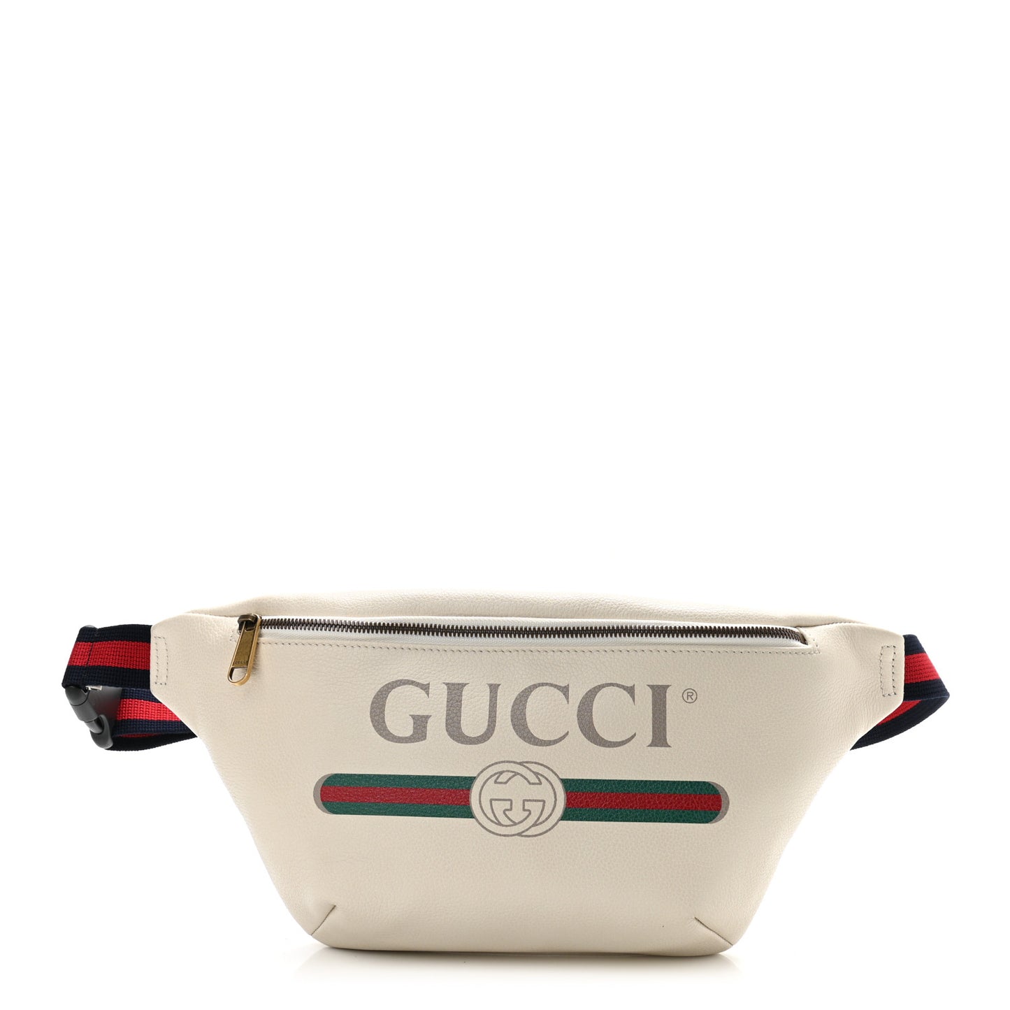 Grained Calfskin Logo Belt Bag White