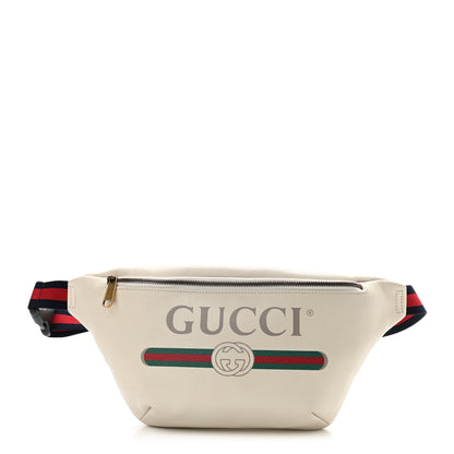 Gucci Grained Calfskin Logo Belt Bag White 1 of 11