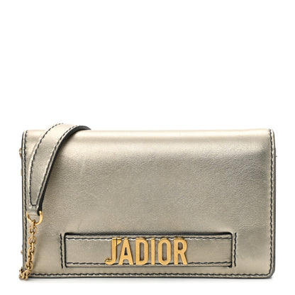 Christian Dior Metallic Calfskin Mini J'Adior Wallet On Chain Pouch Gold 1 of 15