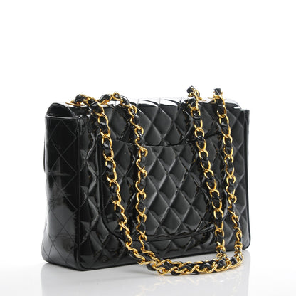 Chanel Patent Quilted Jumbo Flap Black 3 of 8