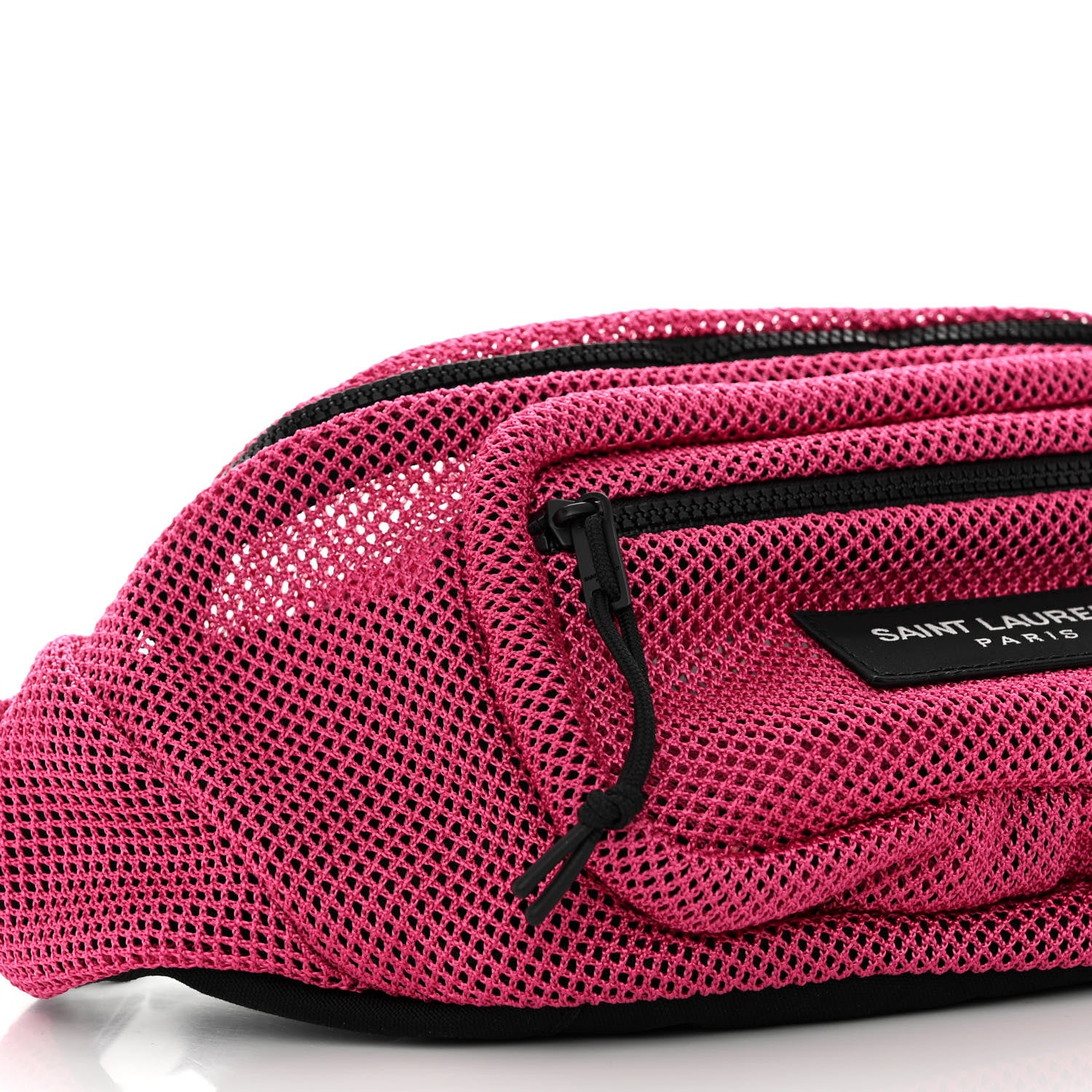 Saint Laurent Nylon Mesh SLP Belt Bag Fuchsia 8 of 9
