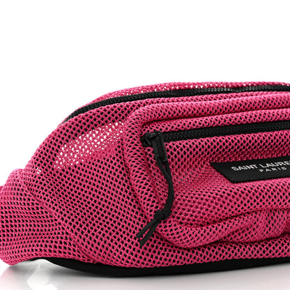 Saint Laurent Nylon Mesh SLP Belt Bag Fuchsia 8 of 9
