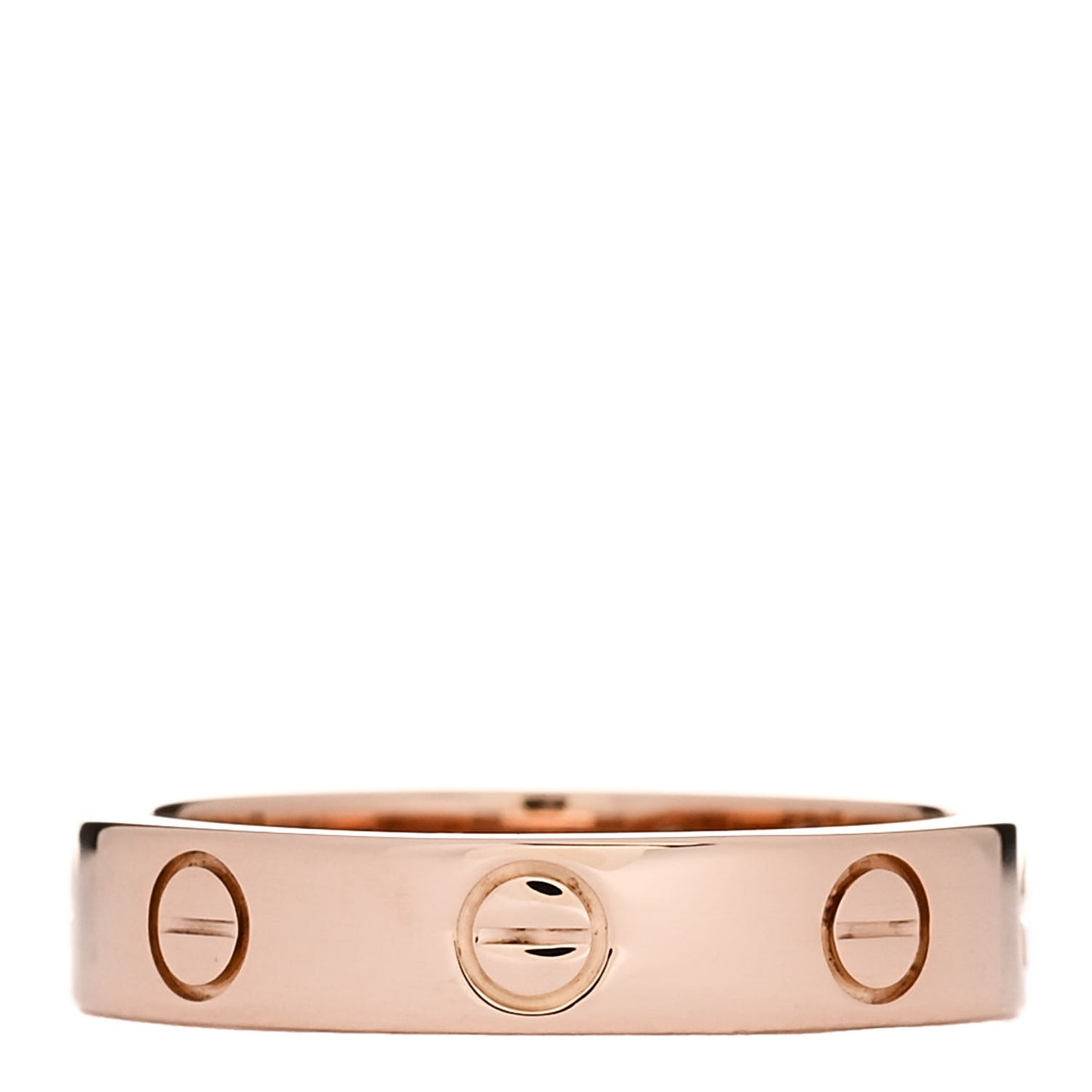 18K Pink Gold Diamond 4mm LOVE Wedding Band Ring 50 5.25