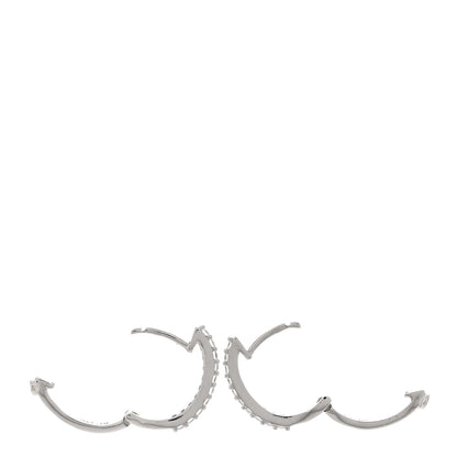 Roberto Coin 18K White Gold Diamond Small Horseshoe Hoop Earrings 3 of 4