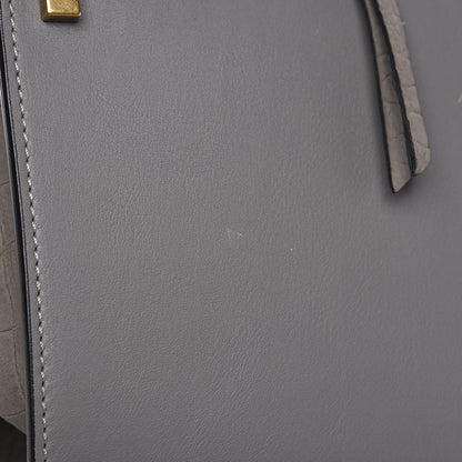 Celine Crocodile Embossed Nubuck Medium Phantom Luggage Grey 8 of 12