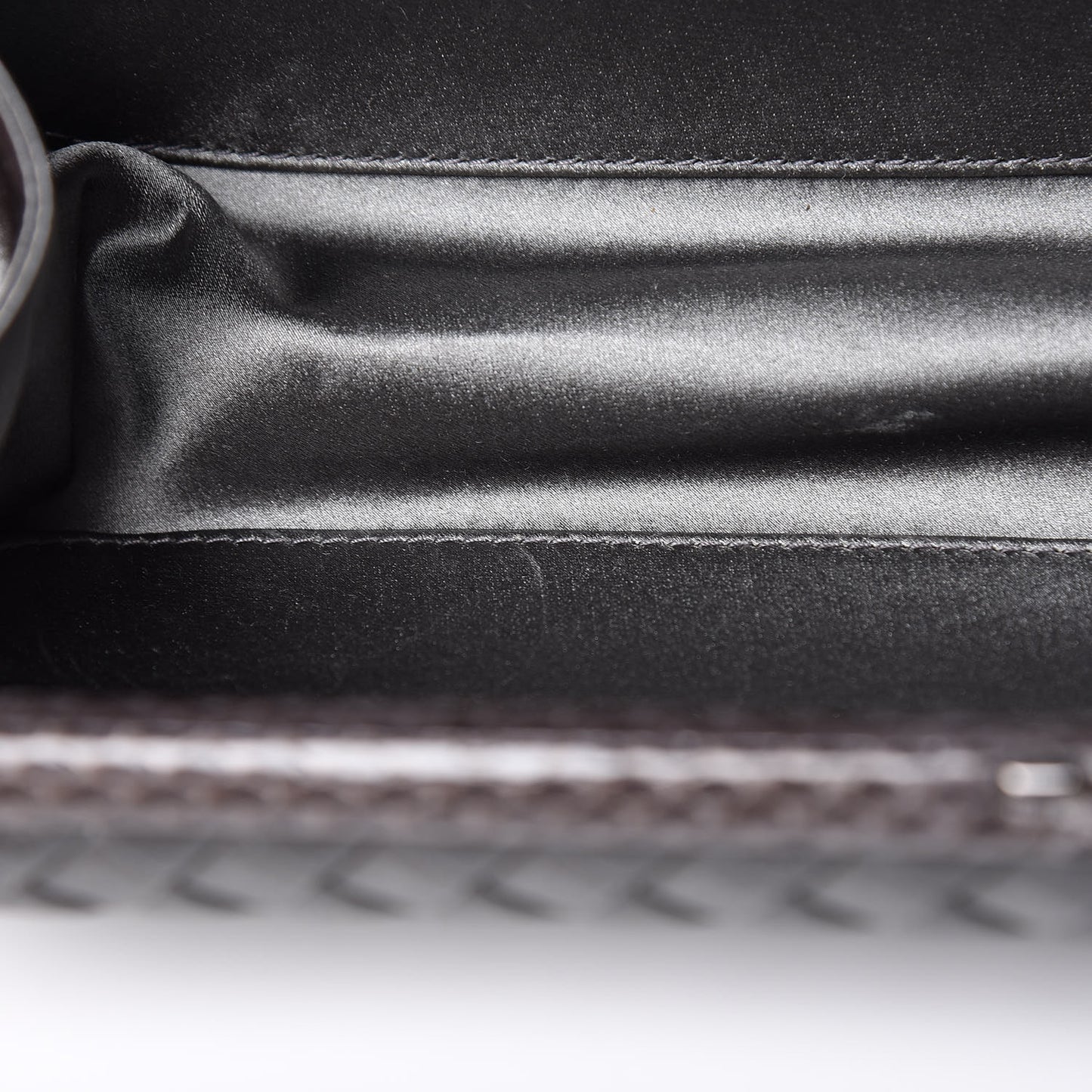 Satin Intreccio Impero Ayers Stretch Knot Clutch Grey