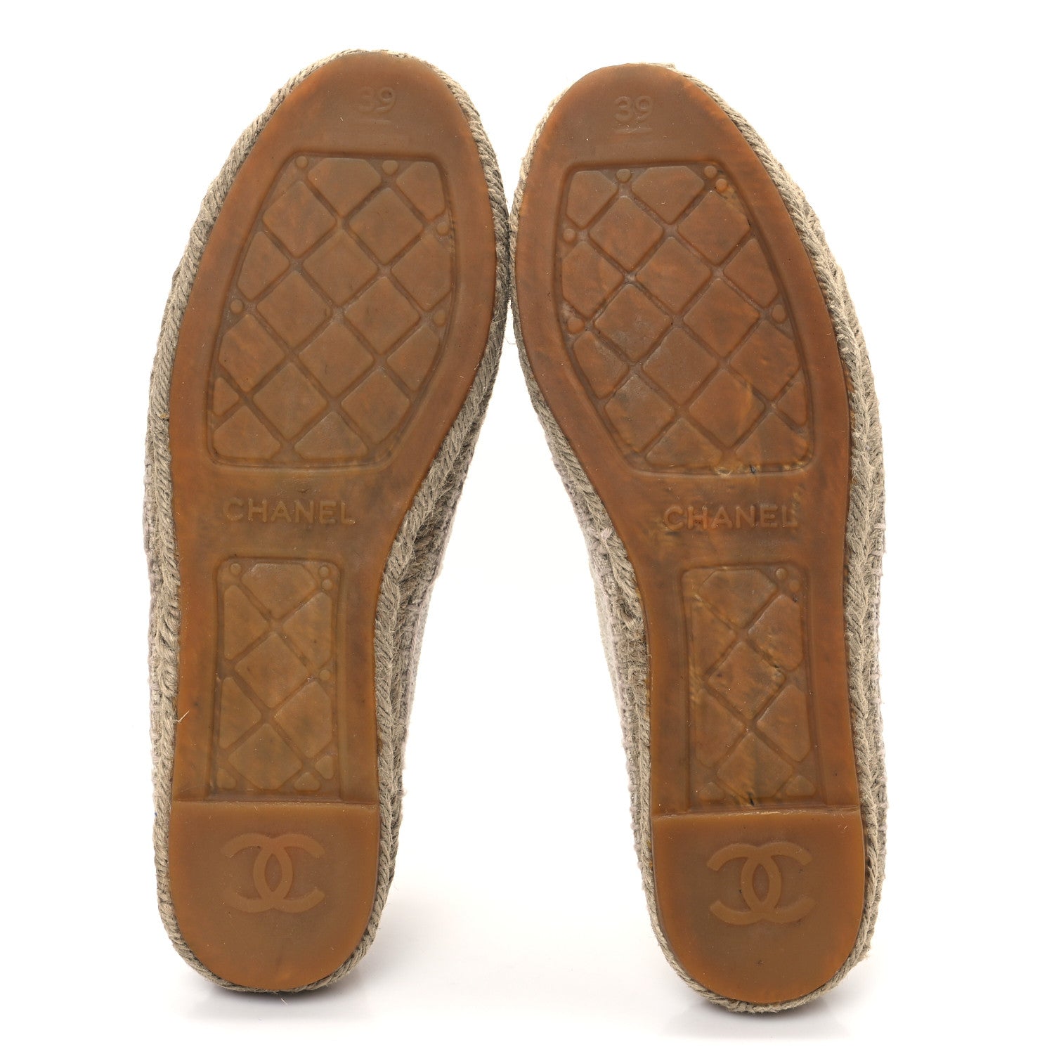 Chanel Linen Sequin CC Espadrilles 39 Beige Black 5 of 11