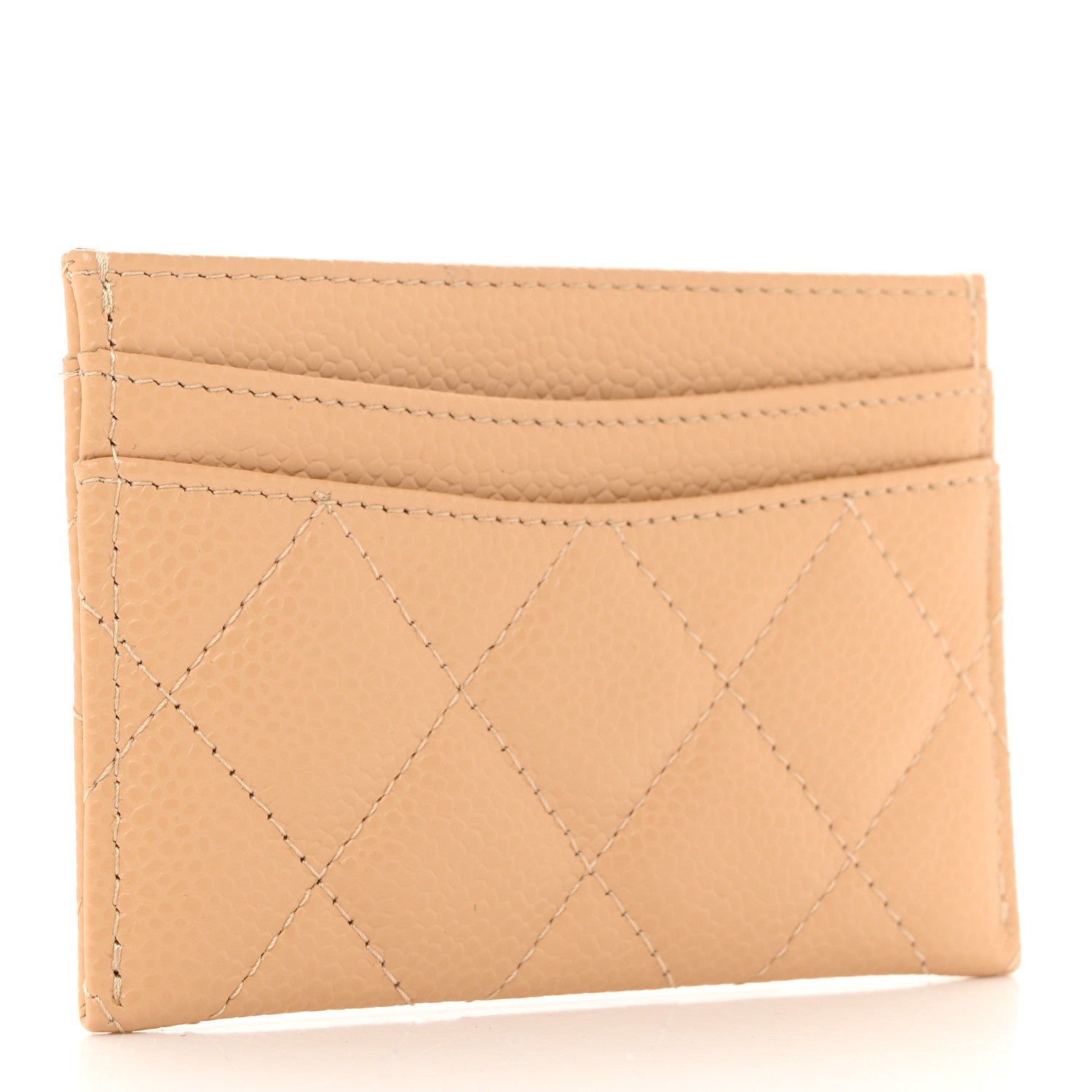 Chanel Caviar Quilted Card Holder Beige 3 of 9