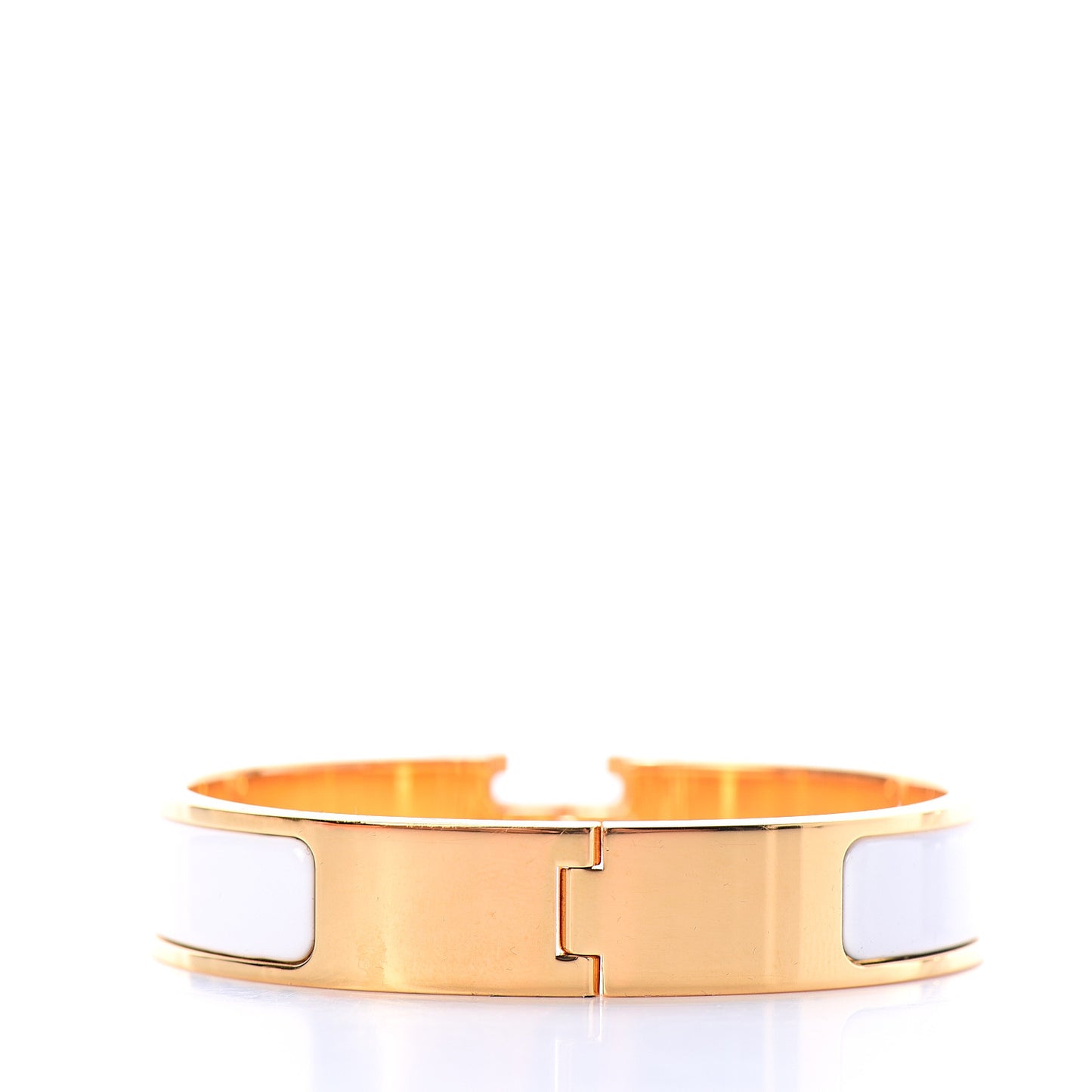 Enamel Narrow Clic Clac H Bracelet PM White