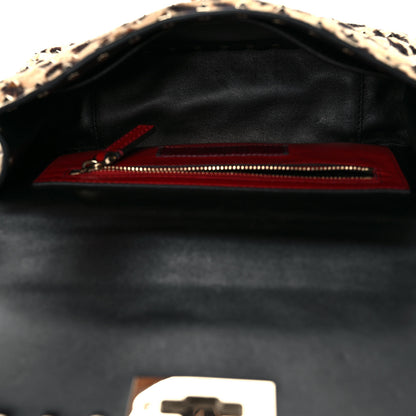 Valentino Garavani Calf Hair Leopard Print Medium Rockstud Spike Shoulder Bag 5 of 9