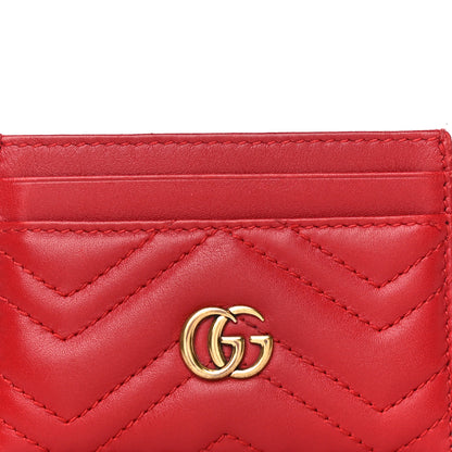 Gucci Calfskin Matelasse GG Marmont Card Holder Hibiscus Red 7 of 10