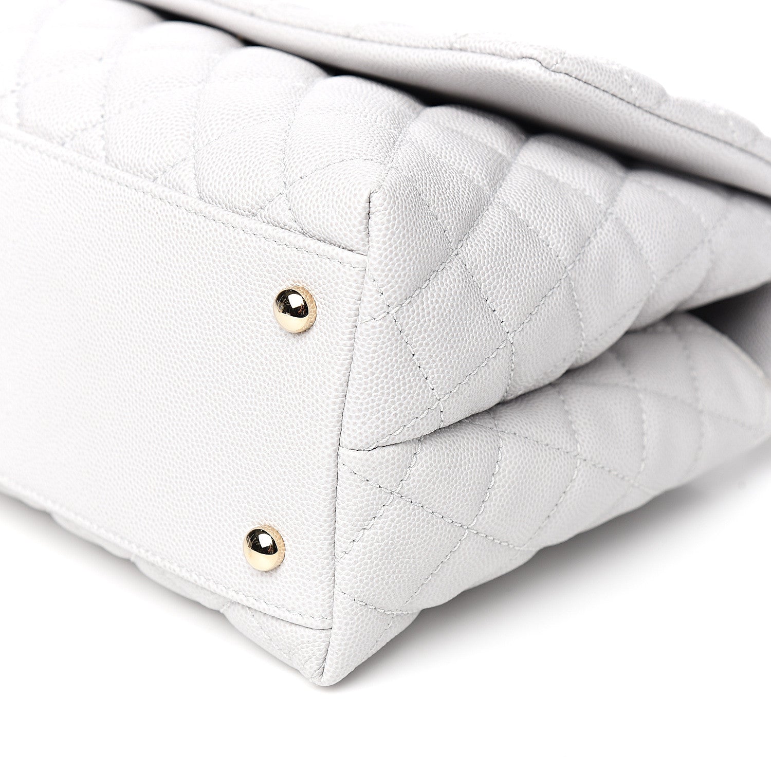 Chanel Caviar Quilted Small Coco Handle Flap Light Grey 7 of 9