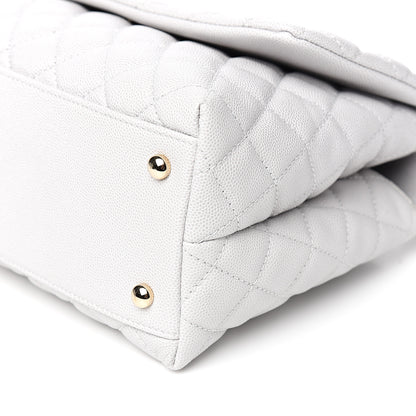 Chanel Caviar Quilted Small Coco Handle Flap Light Grey 7 of 9