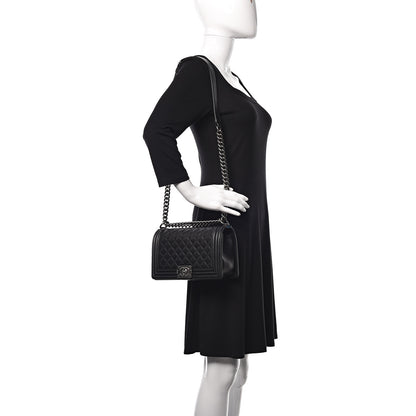 Chanel Calfskin Quilted Medium Boy Flap Black 2 of 10