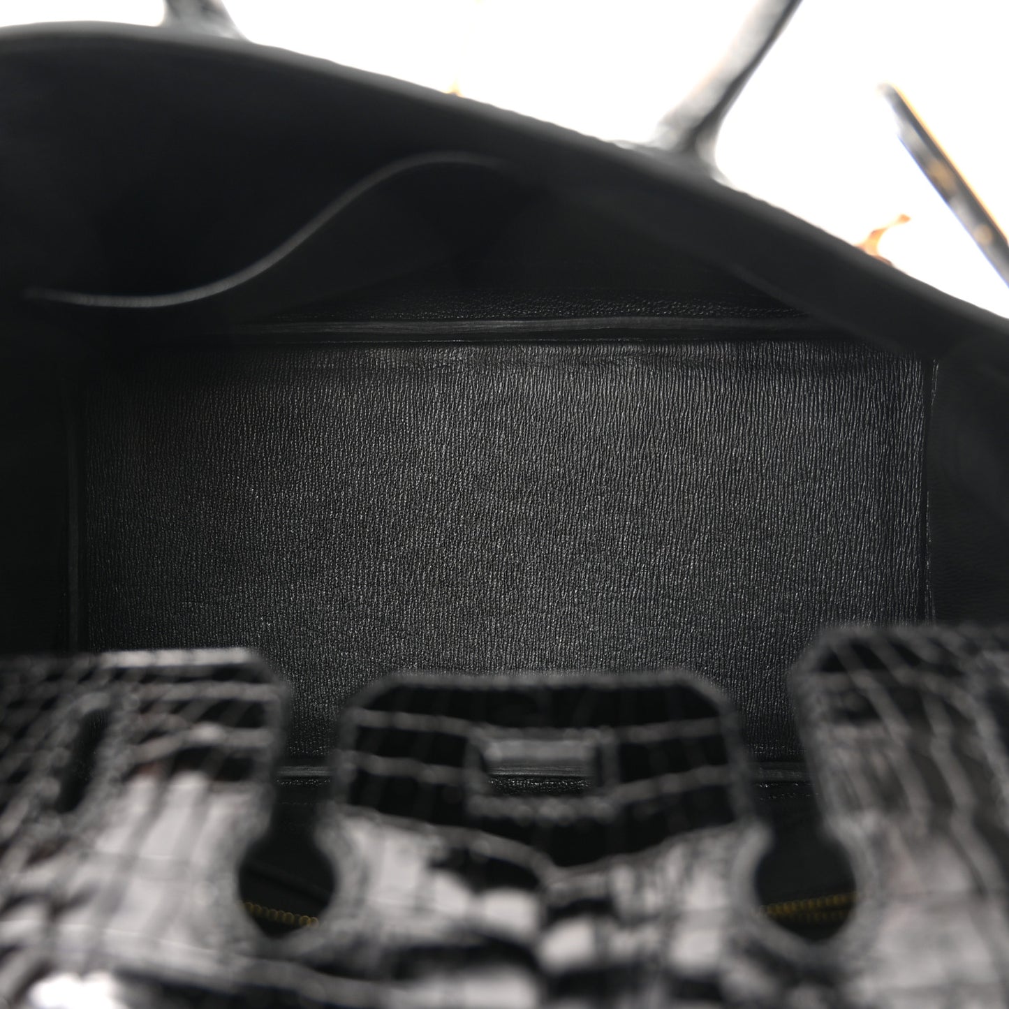 Shiny Porosus Crocodile Birkin 25 Black