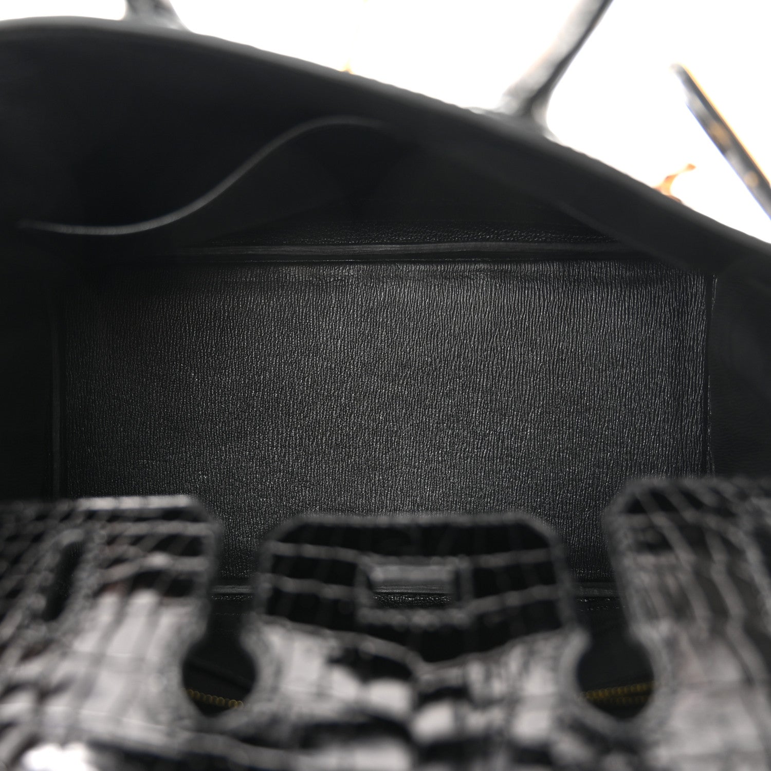 Hermes Shiny Porosus Crocodile Birkin 25 Black 6 of 11