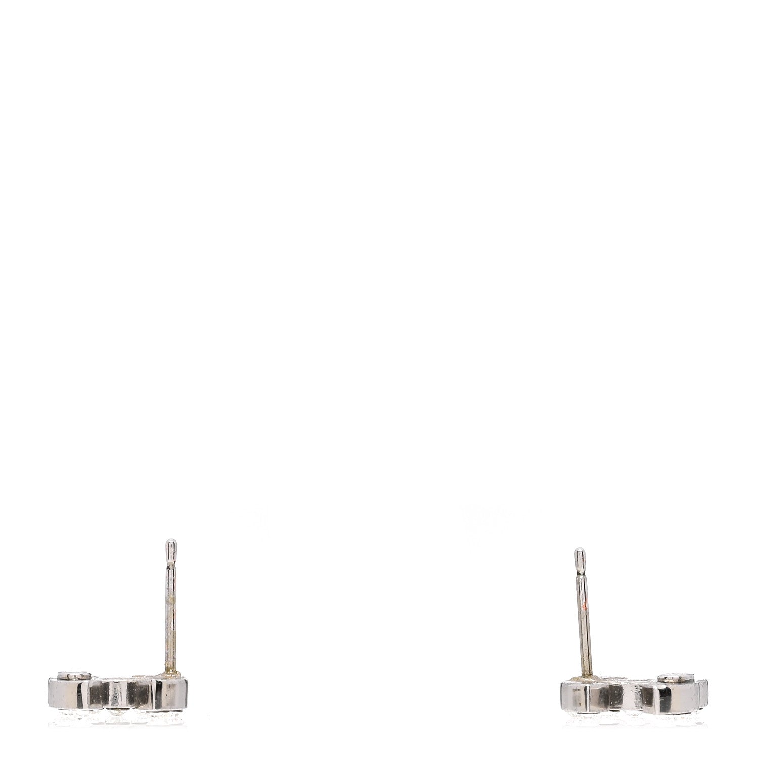 Chanel Crystal Mini Timeless CC Earrings Silver 3 of 4