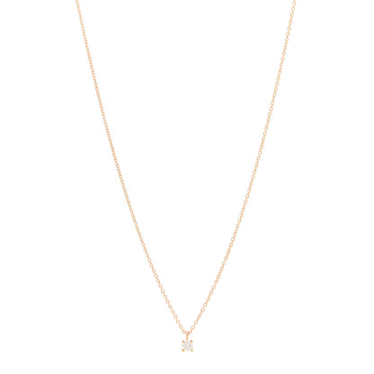 Tiffany 18K Rose Gold Diamond .17ct Solitaire Pendant Necklace 1 of 5