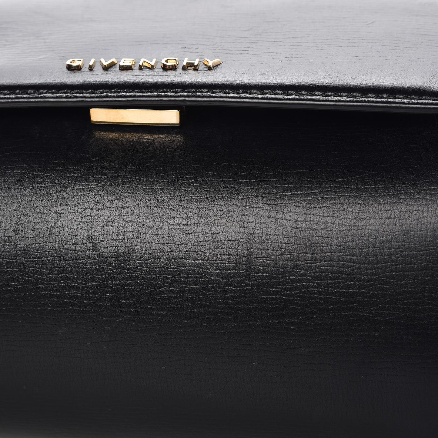 Textured Calfskin Mini Pandora Box Chain Crossbody Bag Black