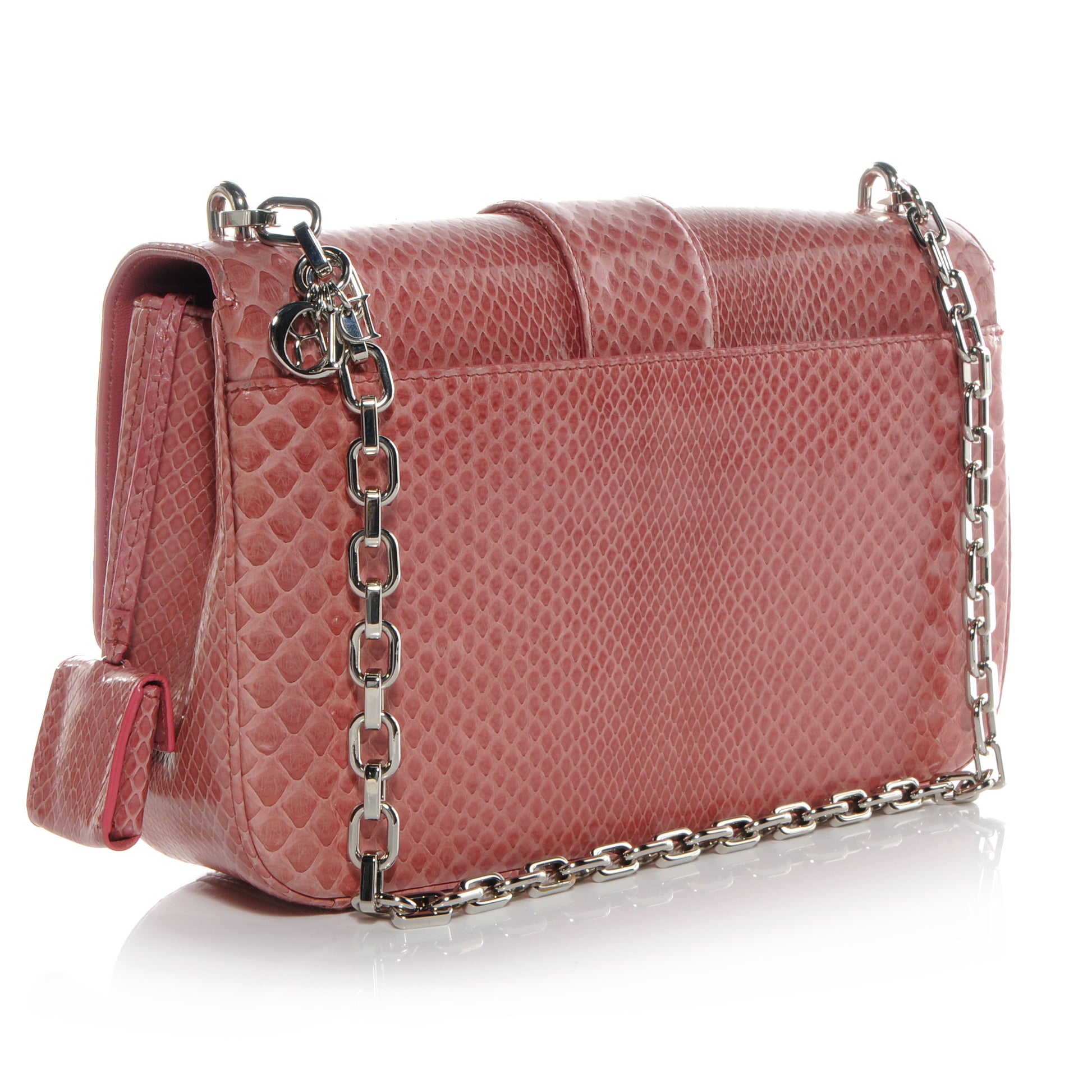 Christian Dior Shiny Python Medium Miss Dior Flap Rose Jaipur 3 of 9