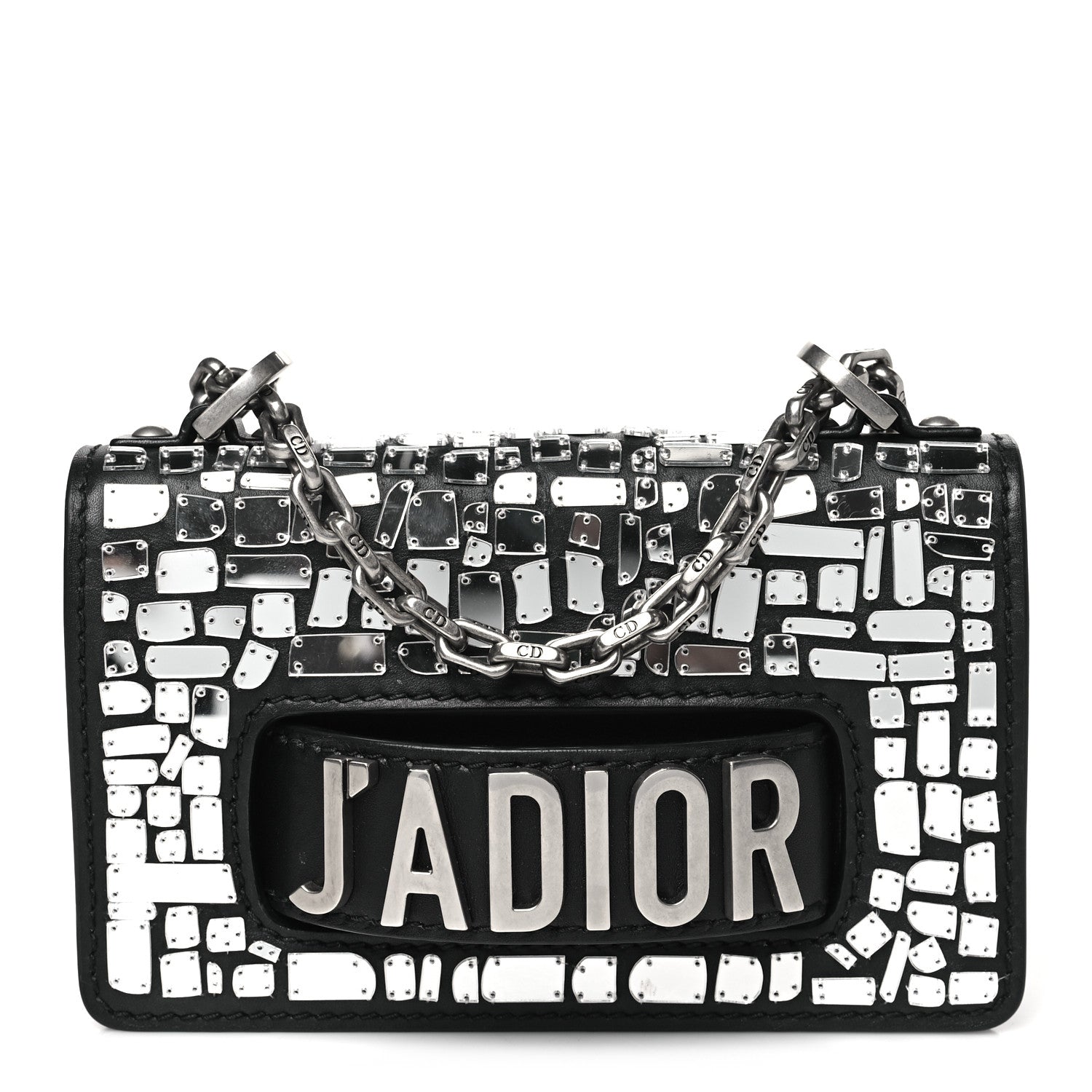 Christian Dior Smooth Calfskin Embroidered Mosaic of Mirrors Mini J'Adior Chain Flap Bag Black 1 of 8