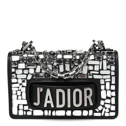 Christian Dior Smooth Calfskin Embroidered Mosaic of Mirrors Mini J'Adior Chain Flap Bag Black 1 of 8