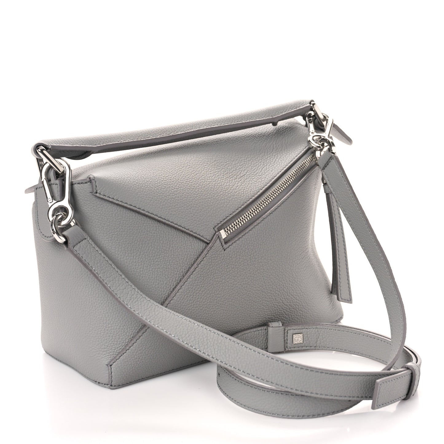 Calfskin Small Puzzle Bag Pearl Grey