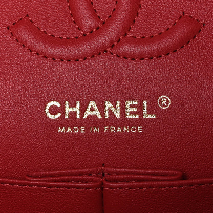 Chanel Caviar Chevron Quilted Small Double Flap Red 6 of 10