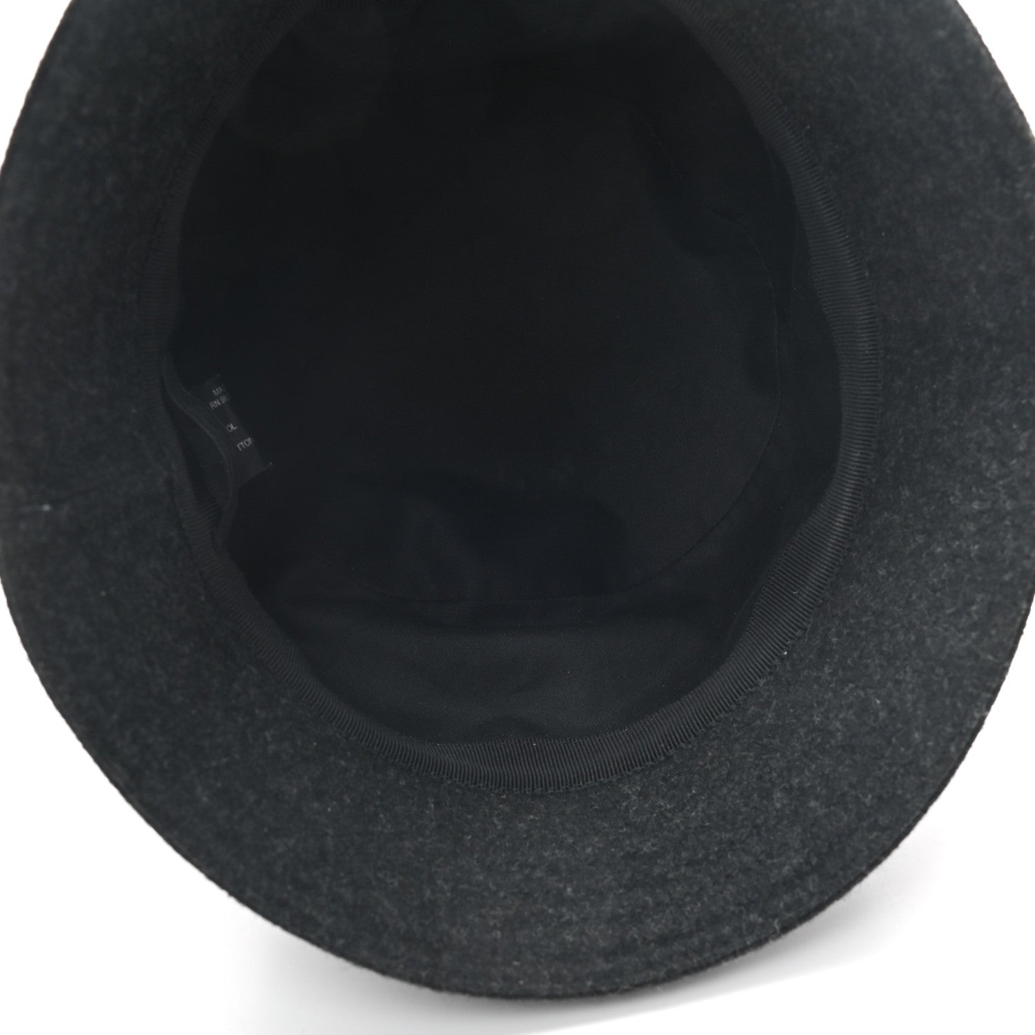 Prada Authentic Loden Wool Metal Triangle Logo Bucket Hat L Anthracite 7 of 8