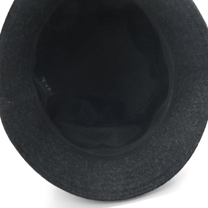 Prada Authentic Loden Wool Metal Triangle Logo Bucket Hat L Anthracite 7 of 8
