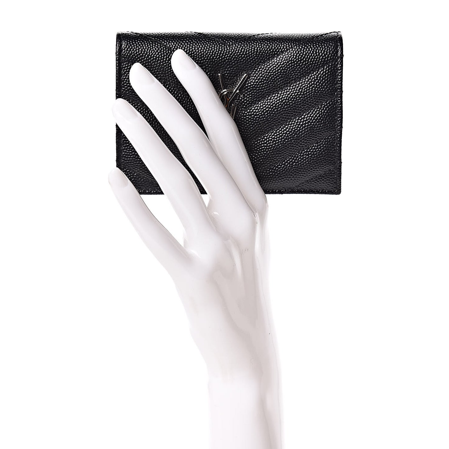 Grain De Poudre Matelasse Chevron Monogram Card Case Black