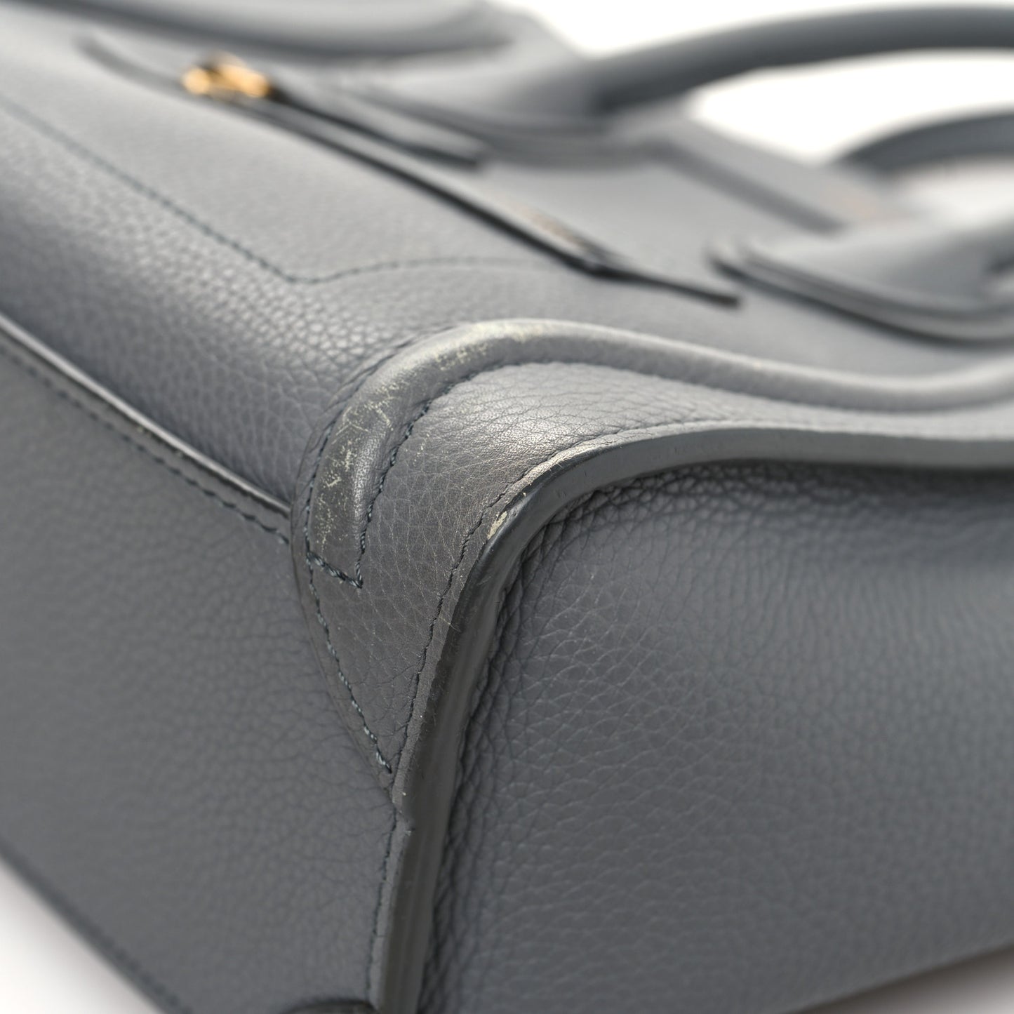 Drummed Calfskin Nano Luggage Kohl