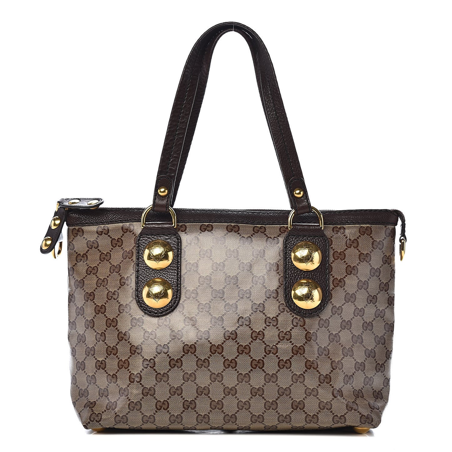 Crystal Monogram Small Babouska Tote Dark Brown
