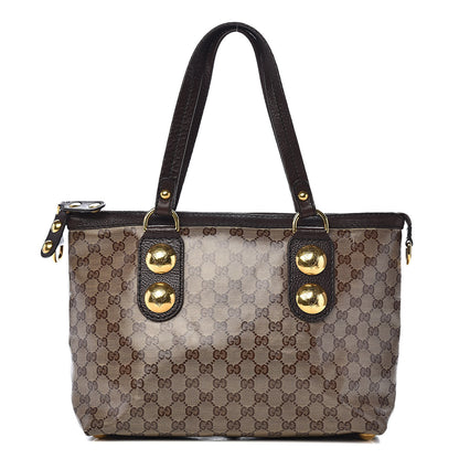 Gucci Crystal Monogram Small Babouska Tote Dark Brown 1 of 11