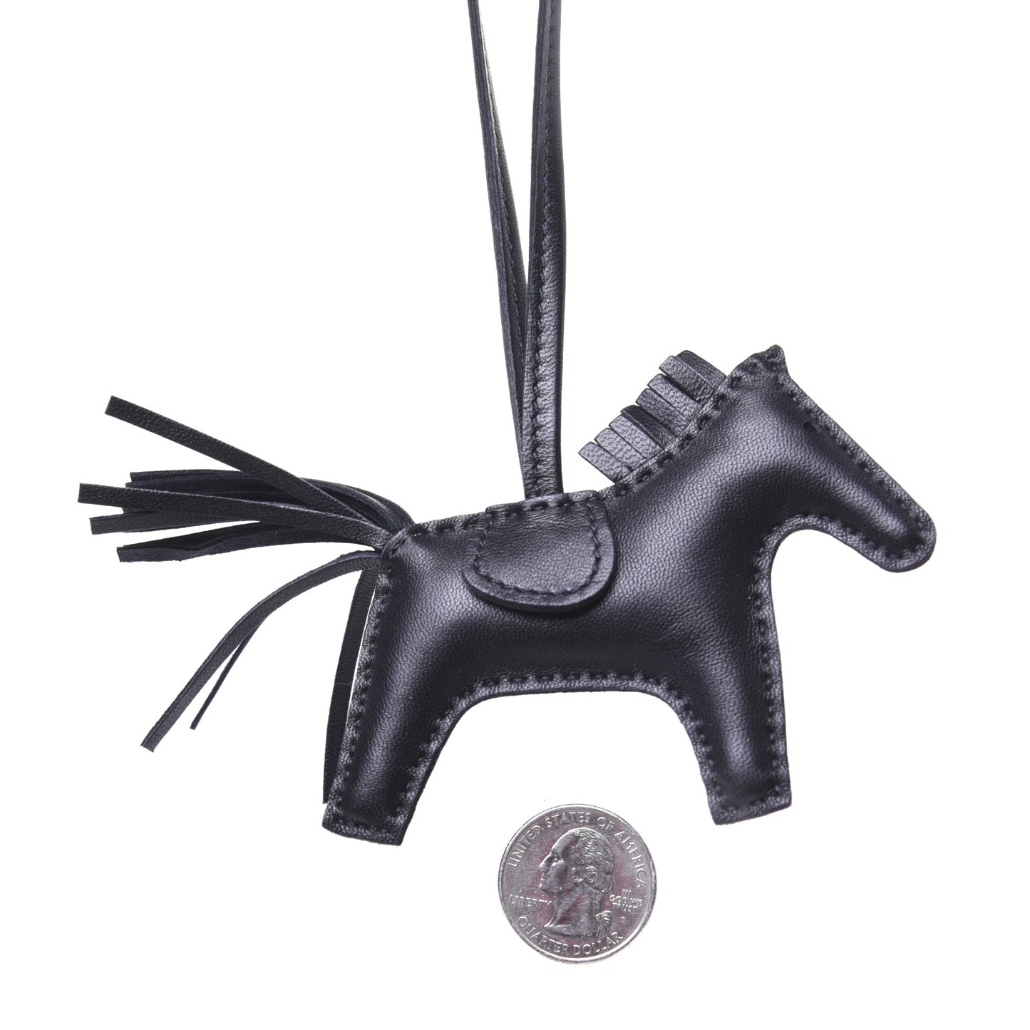 Milo Lambskin Grigri Rodeo Horse Bag Charm PM So Black